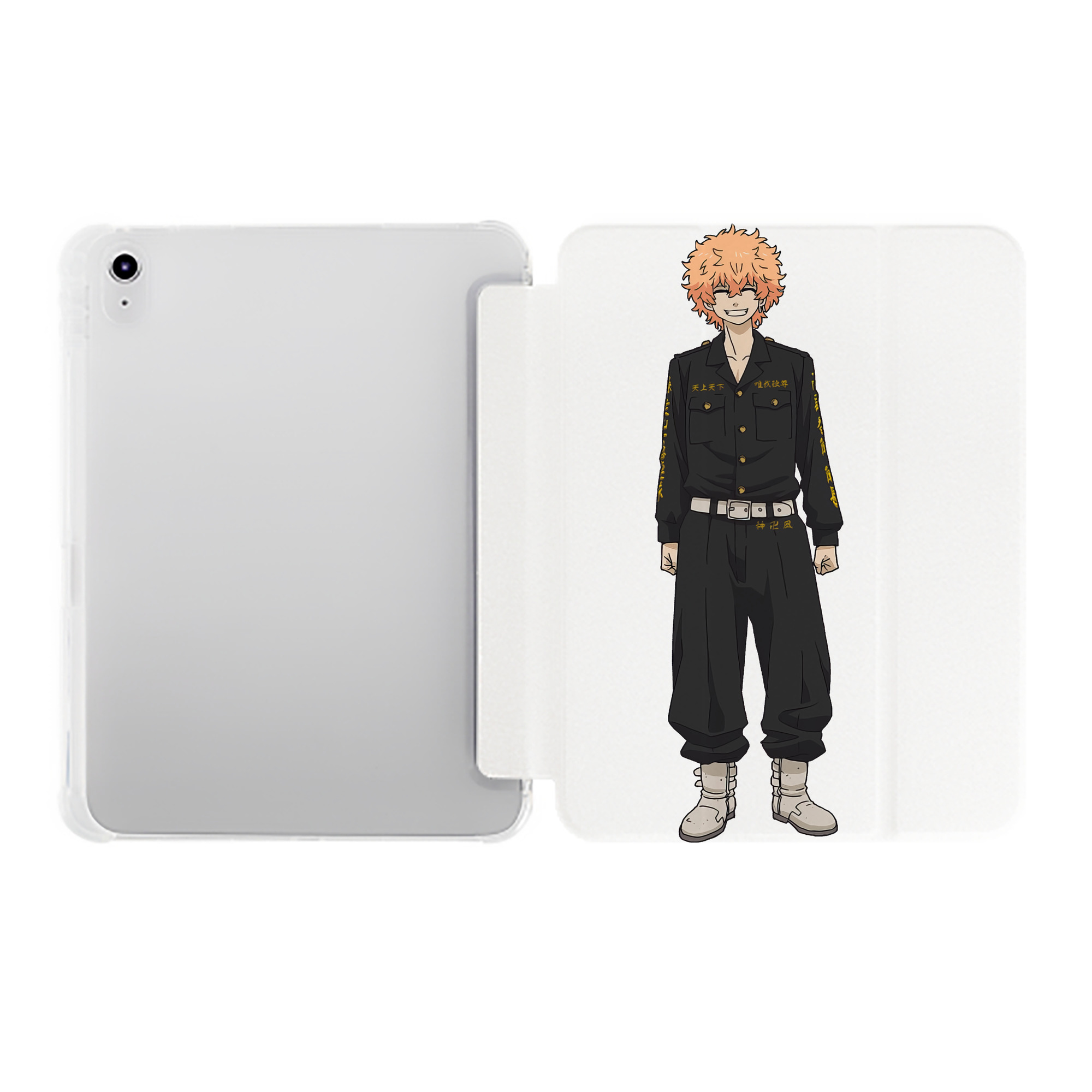 （画像用） 東京リベンジャーズ Tokyo Revengers IPad ケース ペン収納付き 三つ折りスタンド PUレザー×シリコン 対応機種9.5/10.5/10.9インチ